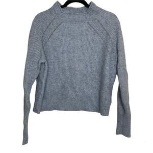 J Crew Speckled Merino Wool Mock Neck Sweater Medium